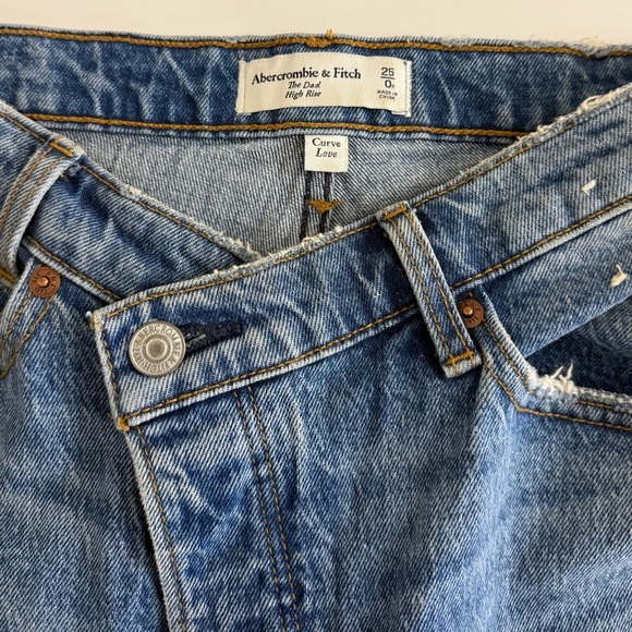 Abercrombie & Fitch Curve Love The Dad High Rise Jean Button Fly Crossover Waist - Picture 10 of 13